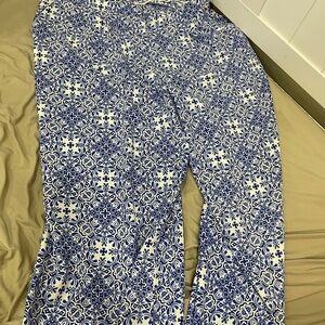 Blue and White Patterned Pants